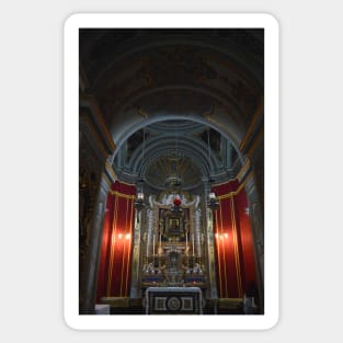 St Paul's Cathedral. Altar Area. Mdina, Malta Sticker